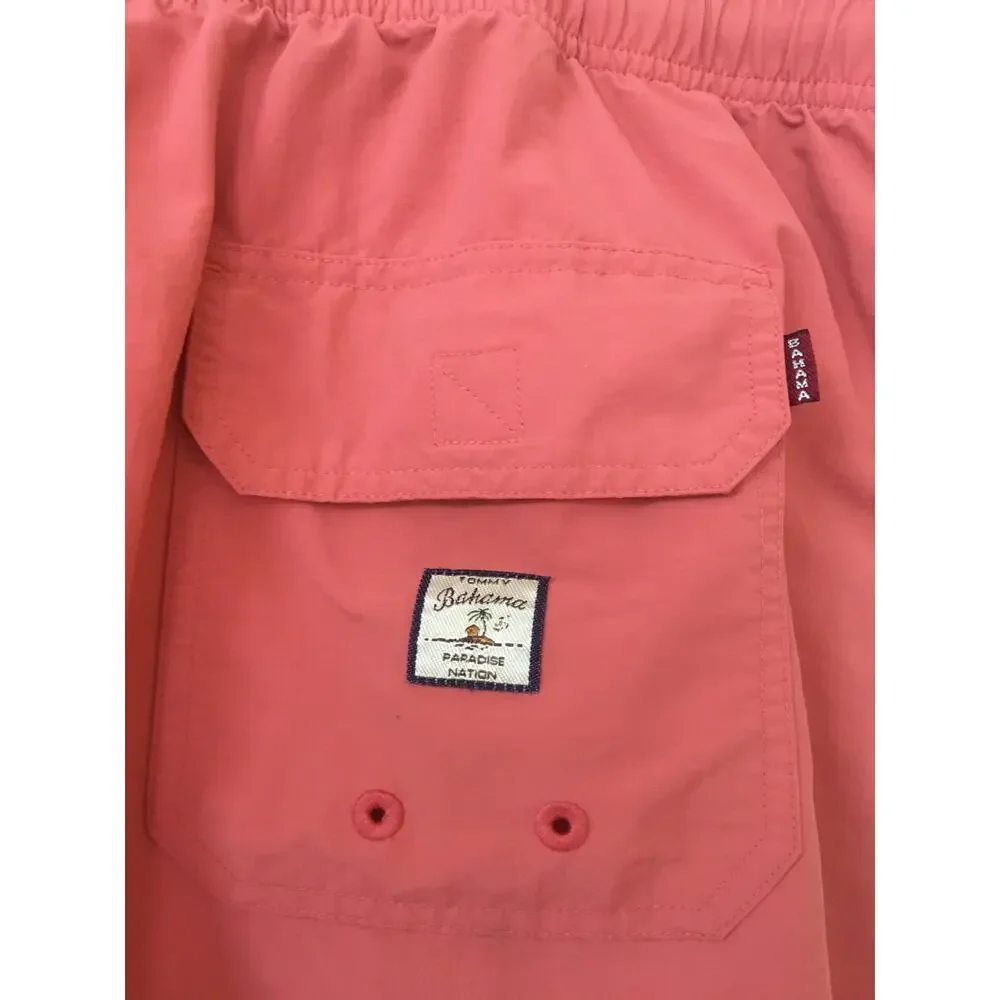 Tommy Bahama Relax Coral Orange XXL Swim Shorts Trunks Elastic Draw String Waist